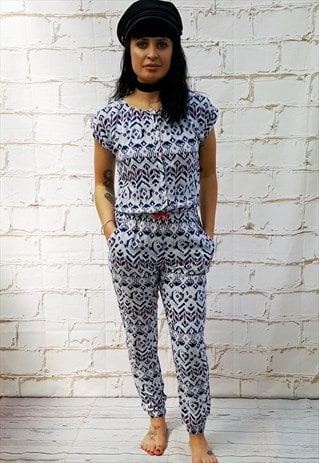 VINTAGE BLUE PRINT PLAYSUIT