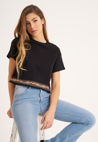 T-SHIRT WITH AZTEC EMBROIDERY