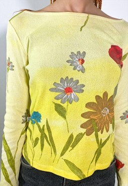 Vintage 90s floral long sleeved blouse 