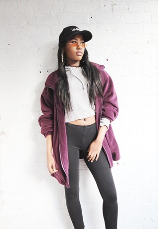 VINTAGE 90'S LADIES OVERSIZE PLUM LINED FLEECE