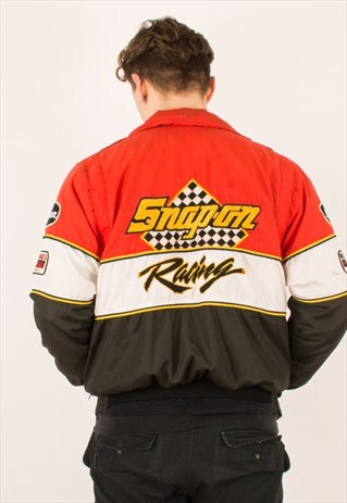VINTAGE RED ASTRO NASCAR RACING JACKET LARGE