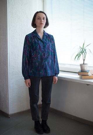 VINTAGE 80'S MULTI COLOUR PATTERNED SHIRT