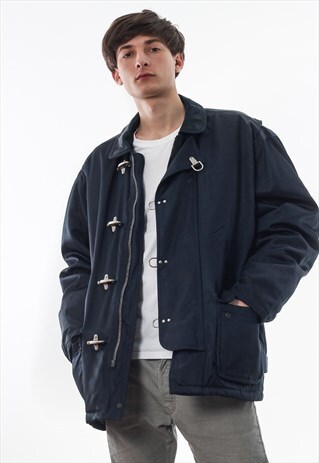 VINTAGE SCHOTT FIREFIGHTER WINTER COAT 90S NAVY BLUE