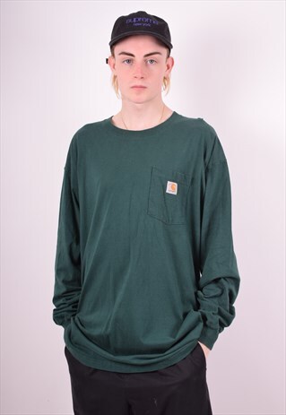 CARHARTT MENS VINTAGE SWEATSHIRT JUMPER XL GREEN 90'S