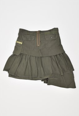Vintage 00's Y2K G Wahler Asymmetric Skirt Khaki