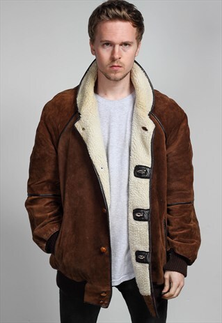VINTAGE SUEDE SHERPA JACKET