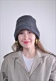 WOMEN GREY RETRO AUTUMN BUCKET HAT