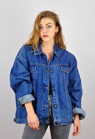 VINTAGE 90S OVERSIZED BLUE DENIM JACKET