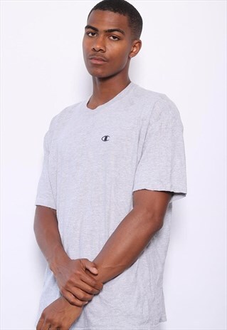 VINTAGE CHAMPION LOGO T-SHIRT GREY