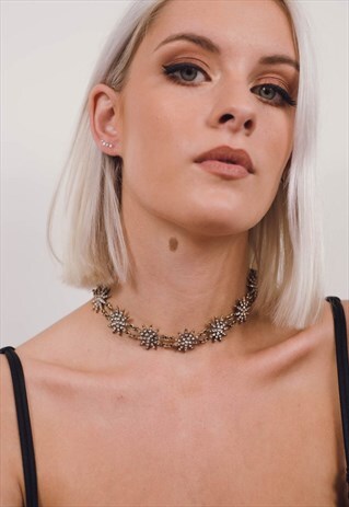 VINTAGE GOLD STAR CHOCKER NECKLACE