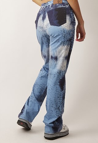 RARE VINTAGE 90'S ROBERTO CAVALLI ALIGATOR BLUE JEANS