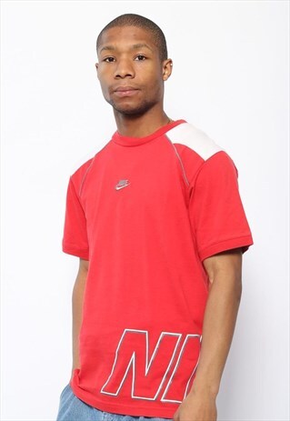 VINTAGE NIKE CENTRAL LOGO T-SHIRT RED