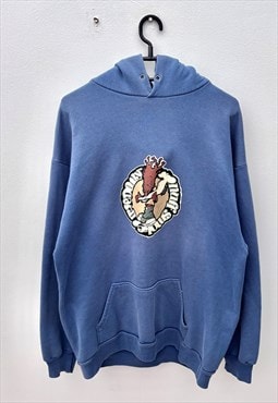 Vintage Iriedaily blue skate hoodie large streetwear 