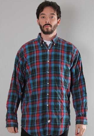 VINTAGE POLO RALPH LAUREN CHECK SHIRT MEDIUM