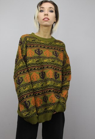 VINTAGE OVERSIZED PATTERNED JUMPER