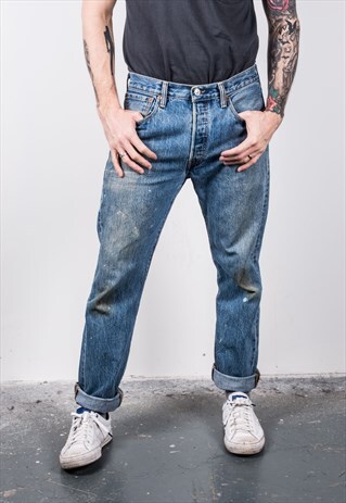 VINTAGE BLUE LEVI'S 501 PAINT JEANS