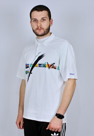 ADIDAS VINTAGE POLO SHIRT PRINTED