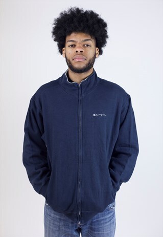 VINTAGE CHAMPION NAVY ZIP-UP 90'S SWEATSHIRT