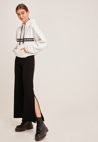 SUBDUED BLACK PALAZZO TROUSERS