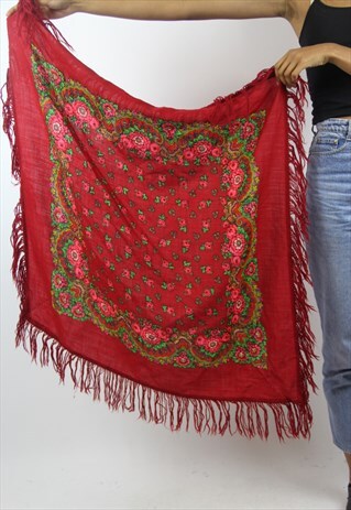 VINTAGE FLORAL PATTERNED WINTER SCARF