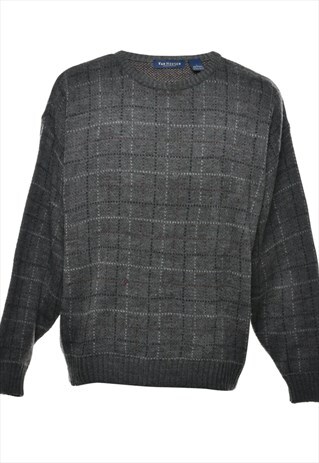 BEYOND RETRO VINTAGE VAN HEUSEN CHECKED JUMPER - L