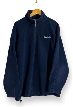 Vintage Timberland Fleece Sweatshirt 1/4 Zip Navy Blue Mens 