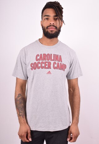ADIDAS MENS VINTAGE T-SHIRT TOP SMALL GREY 90S
