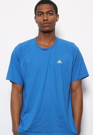 VINTAGE ADIDAS LOGO T-SHIRT BLUE