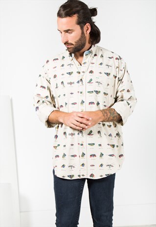 VINTAGE 80'S TOMMY HILFIGER COTTON SHIRT / S4618