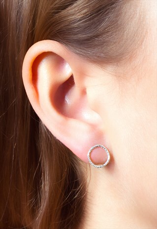 CIRCLE STUD EARRINGS STERLING SILVER