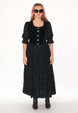 Vintage 90s casual maxi dress in black