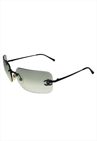 Chanel Sunglasses Rimless Rectangle Diamante CC 4017 Vintage