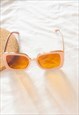 BEIGE OVERSIZED SQUARE 70S STYLE SUNGLASSES
