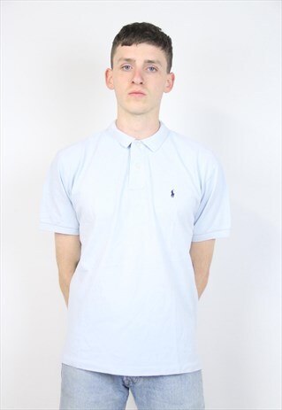 VINTAGE POLO RALPH LAUREN LIGHT BLUE POLO SHIRT