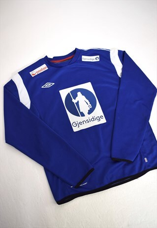 VINTAGE 90S UMBRO BLUE 'GJENSIDIGE' SWEATSHIRT