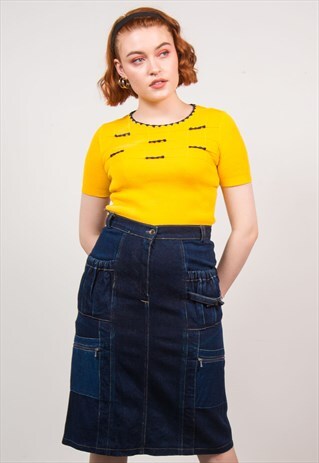 VINTAGE 90'S DENIM PENCIL SKIRT