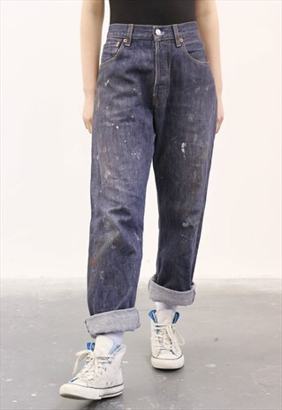LEVI'S VINTAGE 501 BLUE PAINT MOM JEANS