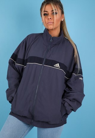 VINTAGE ADIDAS TRACK JACKET IN BLUE NJ694