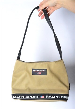 RARE VINTAGE 90S BEIGE SPORT RALPH LAUREN SMALL BAG