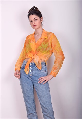 ORANGE TIE DYE BLOUSE, M SIZE