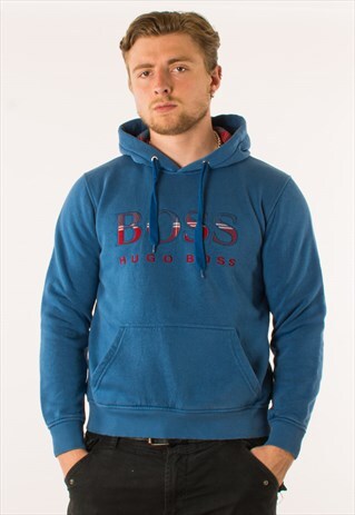 VINTAGE 90S HUGO BOSS SPELLOUT HOODIE PULLOVER
