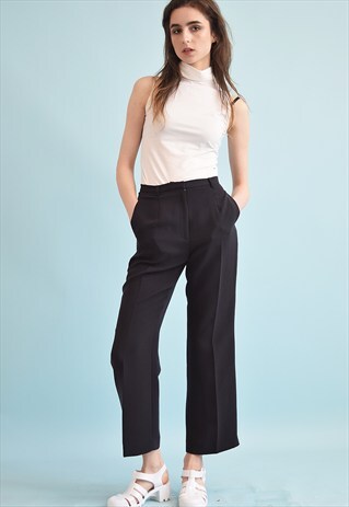 90'S RETRO SHORT CUT REGULAR WAIST STRAIGHT TROUSERS
