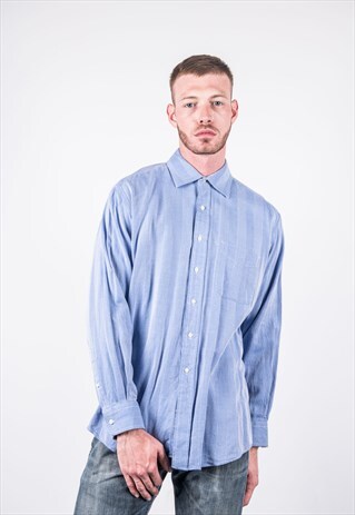 VINTAGE TOMMY HILFIGER SHIRT IN BLUE STRIPES
