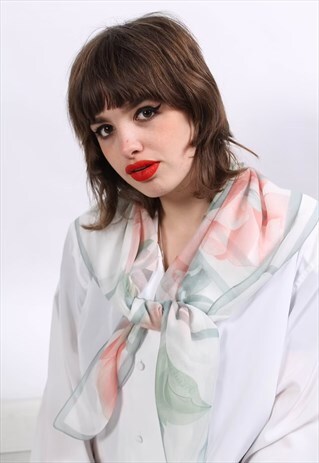 VINTAGE 1970'S PATTERNED LIGHTWEIGHT SCARF MULTI