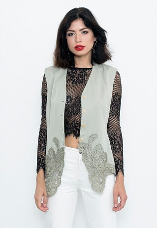 OLIVE CROCHET VEST