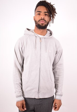 CHAMPION MENS VINTAGE HOODIE SWEATER LARGE GREY 90S