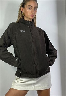 Vintage Y2k North Face Zipped Jumper Fleece Brown Gorpcore