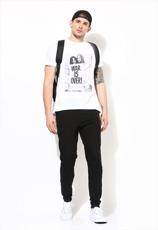 MEN'S ORGANIC COTTON BLACK JOGGERS. BLACK JERSEY TRACK PANTS