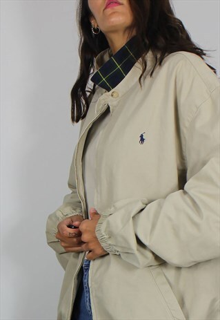 VINTAGE POLO RALPH LAUREN HARRINGTON JACKET W LOGO FRONT