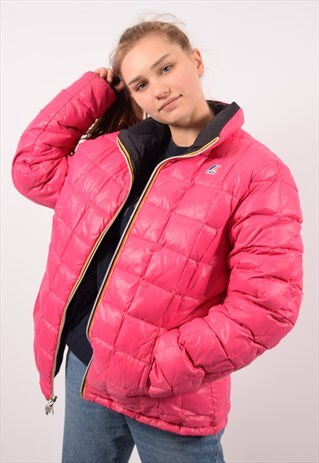 VINTAGE K-WAY REVERSIBLE PADDED JACKET PINK